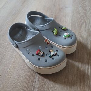 Crocs Crocband II Unisex Adult Slip On Clogs Gray Blue Casual Men's 6 Women's 8